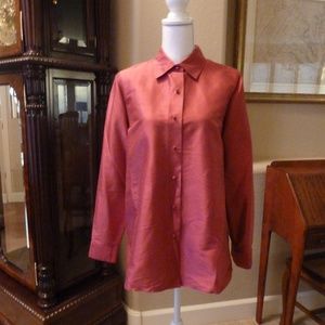 Tunic Blouse Silk EUC Fuchsia
